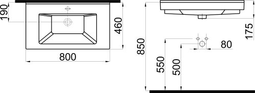 Мебельная раковина STWORKI 80 K0201-3805 в Лермонтове